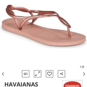 Havaianas Metallic Pink Gold Flip Flops